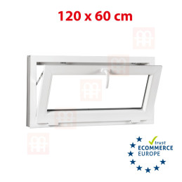 Plastové okno | 120x60 cm (1200x600 mm) | biele | sklopné | pivničné Plastové okno | 120x60 cm (1200x600 mm) | biele | sklopné | pivničné