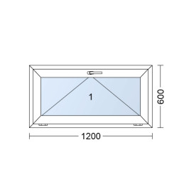 Plastové okno | 120x60 cm (1200x600 mm) | biele | sklopné | pivničné Plastové okno | 120x60 cm (1200x600 mm) | biele | sklopné | pivničné