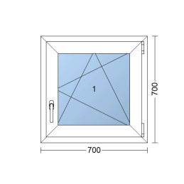 Plastové okno | 70 x 70 cm (700 x 700 mm) | biele | otváravé aj sklopné | pravé