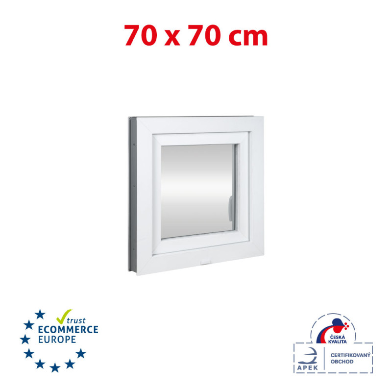 Plastové okno | 70 x 70 cm (700 x 700 mm) | biele | otváravé aj sklopné | pravé