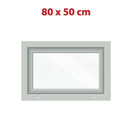 Plastové okno 800 × 500 mm (80 × 50 cm) sklopné biele pre vedľajšie priestory Aplast 60