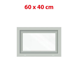 Plastové okno 600 × 400 mm (60 × 40 cm) sklopné biele pre vedľajšie priestory Aplast 60