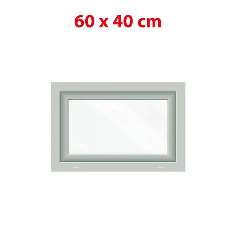 Plastové okno 600 × 400 mm (60 × 40 cm) sklopné biele pre vedľajšie priestory Aplast 60