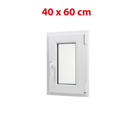 Plastové okno 400 × 600 mm (40 × 60 cm) otváravo-sklopné pravé biele pre vedľajšie priestory Aplast 60
