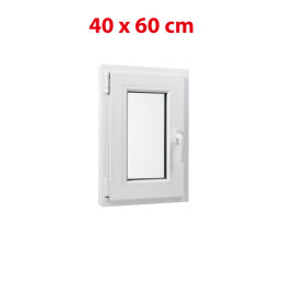 Plastové okno 400 × 600 mm (40 × 60 cm) otváravo-sklopné ľavé biele pre vedľajšie priestory Aplast 60