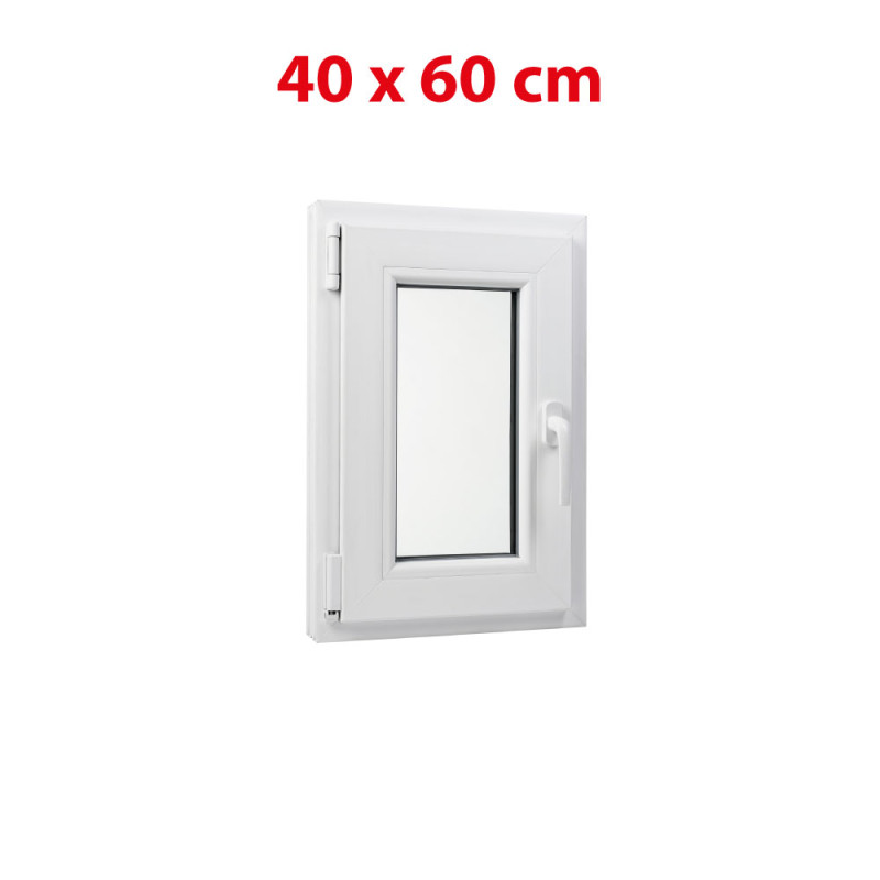 Plastové okno 400 × 600 mm (40 × 60 cm) otváravo-sklopné ľavé biele pre vedľajšie priestory Aplast 60