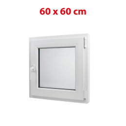 Plastové okno 600 × 600 mm (60 × 60 cm) otváravo-sklopné pravé biele pre vedľajšie a technické priestory