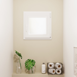 Plastové okno 600 × 600 mm (60 × 60 cm) otváravo-sklopné pravé biele pre vedľajšie a technické priestory
