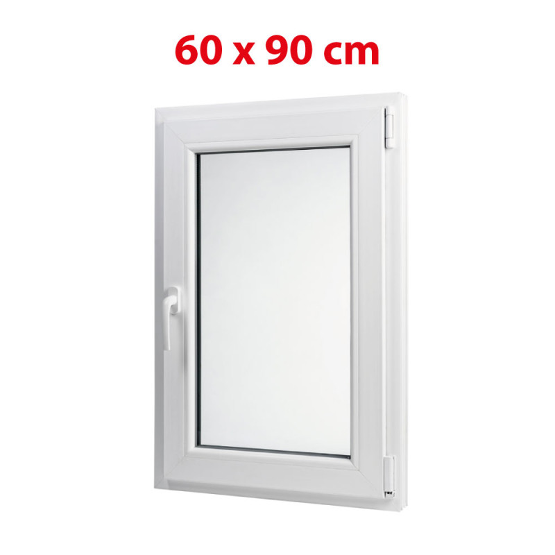 Plastové okno 600 × 900 mm (60 × 90 cm) otváravo-sklopné pravé biele pre vedľajšie priestory Aplast 60
