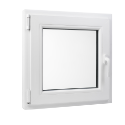 Plastové okno 900 × 900 mm (90 × 90 cm) otváravo-sklopné ľavé antracit/biela pre vedľajšie priestory Aplast 60