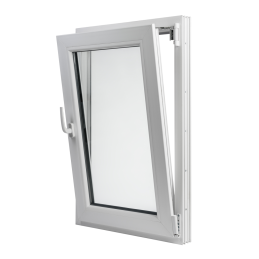 Plastové okno 600 × 900 mm (60 × 90 cm) otváravo-sklopné pravé antracit/biela pre vedľajšie priestory Aplast 60