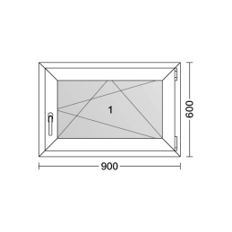Plastové okno 900 × 600 mm (90 × 60 cm) otváravo-sklopné pravé zlatý dub/biela pre vedľajšie priestory Aplast 60