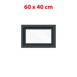 Plastové okno 600 × 400 mm (60 × 40 cm) sklopné antracit/biele pre vedľajšie priestory Aplast 60