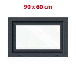Plastové okno 900 × 600 mm (90 × 60 cm) otváravo-sklopné ľavé antracit/biela pre vedľajšie priestory Aplast 60