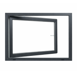 Plastové okno 900 × 600 mm (90 × 60 cm) otváravo-sklopné pravé antracit/biela pre vedľajšie priestory Aplast 60