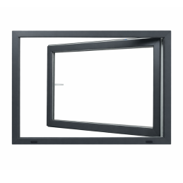 Plastové okno 900 × 600 mm (90 × 60 cm) otváravo-sklopné ľavé antracit/biela pre vedľajšie priestory Aplast 60