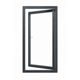 Plastové okno 600 × 900 mm (60 × 90 cm) otváravo-sklopné ľavé antracit/biela pre vedľajšie priestory Aplast 60