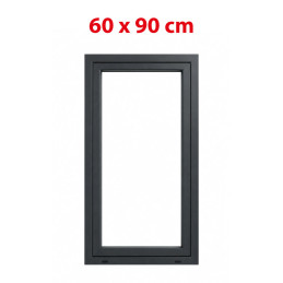 Plastové okno 600 × 900 mm (60 × 90 cm) otváravo-sklopné ľavé antracit/biela pre vedľajšie priestory Aplast 60