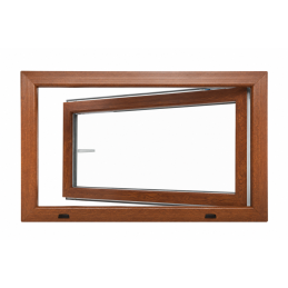 Plastové okno 900 × 600 mm (90 × 60 cm) otváravo-sklopné ľavé zlatý dub/biela pre vedľajšie priestory Aplast 60