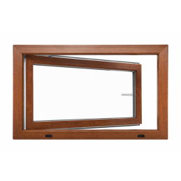 Plastové okno 900 × 600 mm (90 × 60 cm) otváravo-sklopné pravé zlatý dub/biela pre vedľajšie priestory Aplast 60